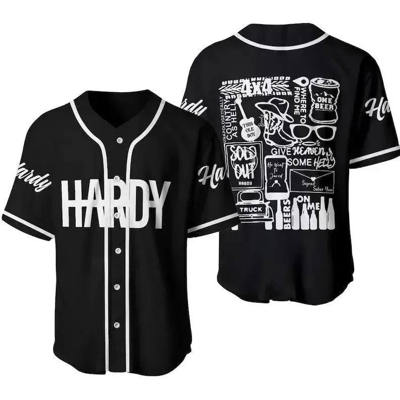 Hardyy Inspired Baseball Jersey, Retro Concert Tour Shirt for Country Music Fans and Festival Outfits
