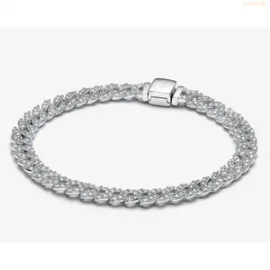 NTRJME S925  Cuban chain bracelet fit for lady fashion charm bracelet popular gift for her