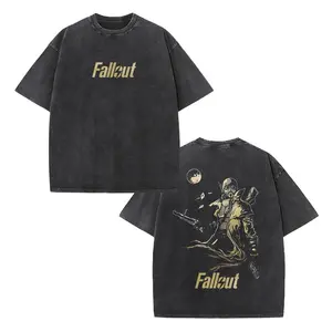 Fallout NCR Ranger Vintage Washed T-Shirt | Unisex Casual Fashion Short Sleeve, Gaming Graphic Tee for Fans, Perfect Gift for Friends