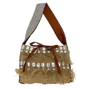 Pre-owned Burlap Shoulder Bags Dolce and Gabbana Crystal Rhinestone Shoulder Bag