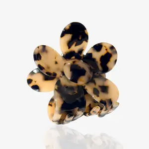 Denim & Daisy Hair Clip | Brown Tortoise | Large Flower | Women's