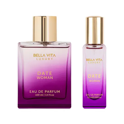 BellaVita Luxury's Date Woman Romance Plus | 100ml+20ml Perfumes | EDP | Orange, Freesia & Wood Notes | Perfume for Women | Long Lasting