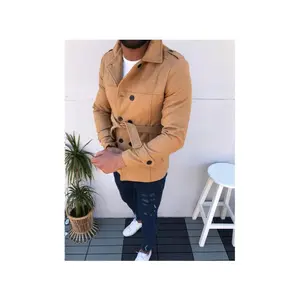 Bmuvlss Men'S Belted Fleece Trench Coat 2025 Autumn Winter Tailored Long Overcoat Business Casual Style Premium Office Wear for Sophisticated Gentlemen, Formal Occasion Wear, Professional Attire, Tailored Fit, Classic Overcoat, Highquality Material, Linin