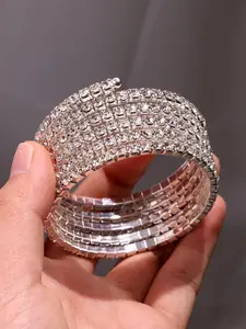 One piece: a fashionable, stylish, elegant, exquisite multi-layer rhinestone bracelet/arm ring for women—versatile jewelry suitable for everyday wear, holidays, and parties; ideal as a gift.