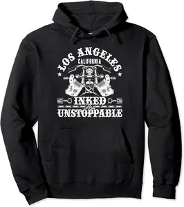 LA California Inked And Unstoppable Biker Los Angeles Pullover Hoodie - Nestorporas Shop 60B0CDC24WKV