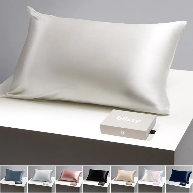 Blissy Silk Pillowcase - 100% Pure Mulberry Silk - Improve Your Hair, Skin and Health While You Sleep! - The Only Award Winning & Dermatologist Approved Silk Pillowcase