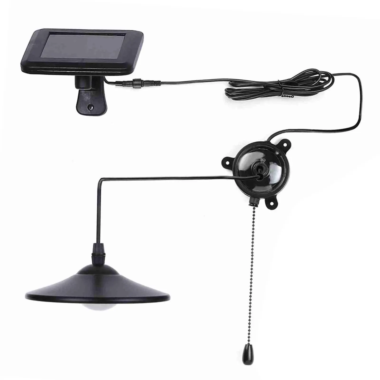Solar Pendant Light, 2 Control Modes, 8-LED Solar Shed Light with Remote Control and Pull Cord Switch for Indoor/Outdoor Use