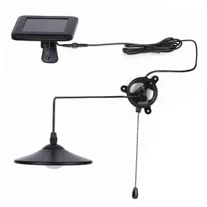 Solar Pendant Light, 2 Control Modes, 8-LED Solar Shed Light with Remote Control and Pull Cord Switch for Indoor/Outdoor Use