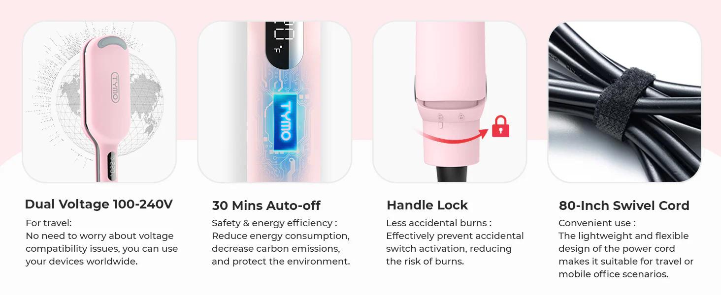 【Live Only】【Extra Gift in Live】TYMO ROVY / ROVY COMPACT- Beach Waves Curling Iron, Ionic Deep Waver Hair Curler Tool with Ceramic 3 Barrel for Women, Dual Voltage, Anti-Scald, Easy to Use, 1.25 Inch, Pink, Beauty Equipment 【Live Only】【Extra Gift in Live】TYMO ROVY / ROVY COMPACT- Beach Waves Curling Iron, Ionic Deep Waver Hair Curler Tool with Ceramic 3 Barrel for Women, Dual Voltage, Anti-Scald, Easy to Use, 1.25 Inch, Pink, Beauty Equipment