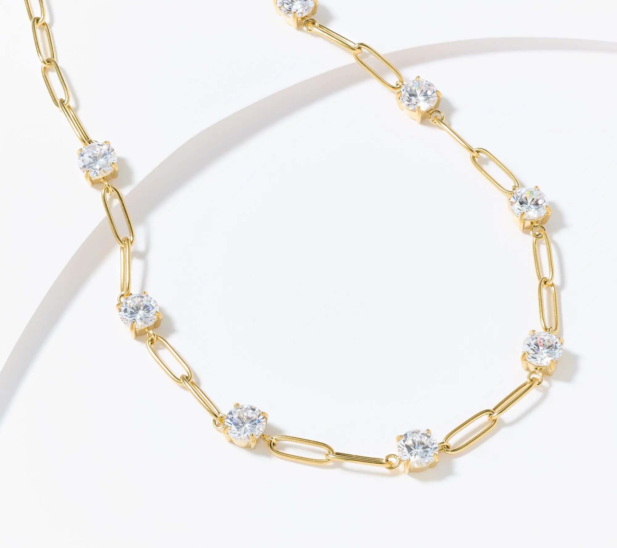 Steel by Diamonique Station & Link Necklace