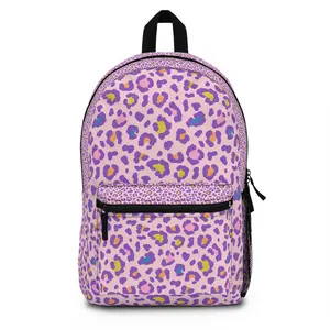 Purple Pastel Leopard Print Backpack — Cute Animal Print School Bag