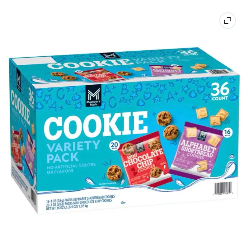Mini Cookies Variety Pack - 1 oz Each, 36-Count Assortment