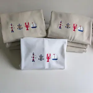 [MADE IN US] Embroidered Coastal Sweatshirt, Fisherman Aesthetic Crewneck, Gift For Dad