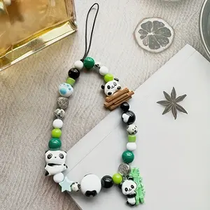 Original Chinese Cartoon Panda Phone Bead Chain, Cute Phone and Bag Charm, Suitable for Fashion Ccd Camera Use, Phone Decoration