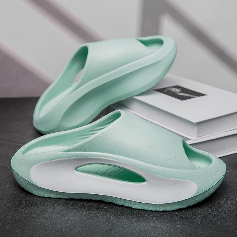 Men's Color Block Slides Casual Lightweight Non Slip Slippers Open Toe Shoes For Indoor Outdoor Beach Shower Spring And Summer