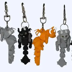 Scruffed Catdragon Keychain - Unique Design with Various Colors and Textures