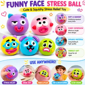 Squeeze it to change emoji faces instantly—stress relief fidget toy for anxiety and fun Stress Relief Sensory Fidget Toy with Removable Facial Parts popping squishy collection