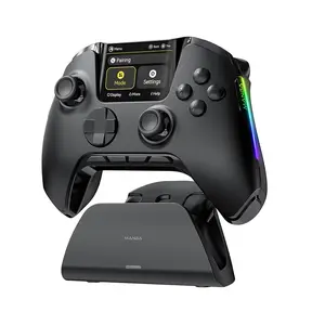Manba One Wireless Gaming Controller with Interactive Screen for Switch, Switch 2, PC, Android and iOS with Charging Dock - Black
