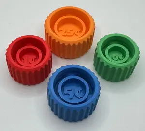 Small Coin Crimper Set - 4 Coin Wrapper Crimpers with 5 Drill Adapters - Penny Nickel Dime Quarter - ABA Color Coded Professional Coin Rolling Tools for Banks & Collectors