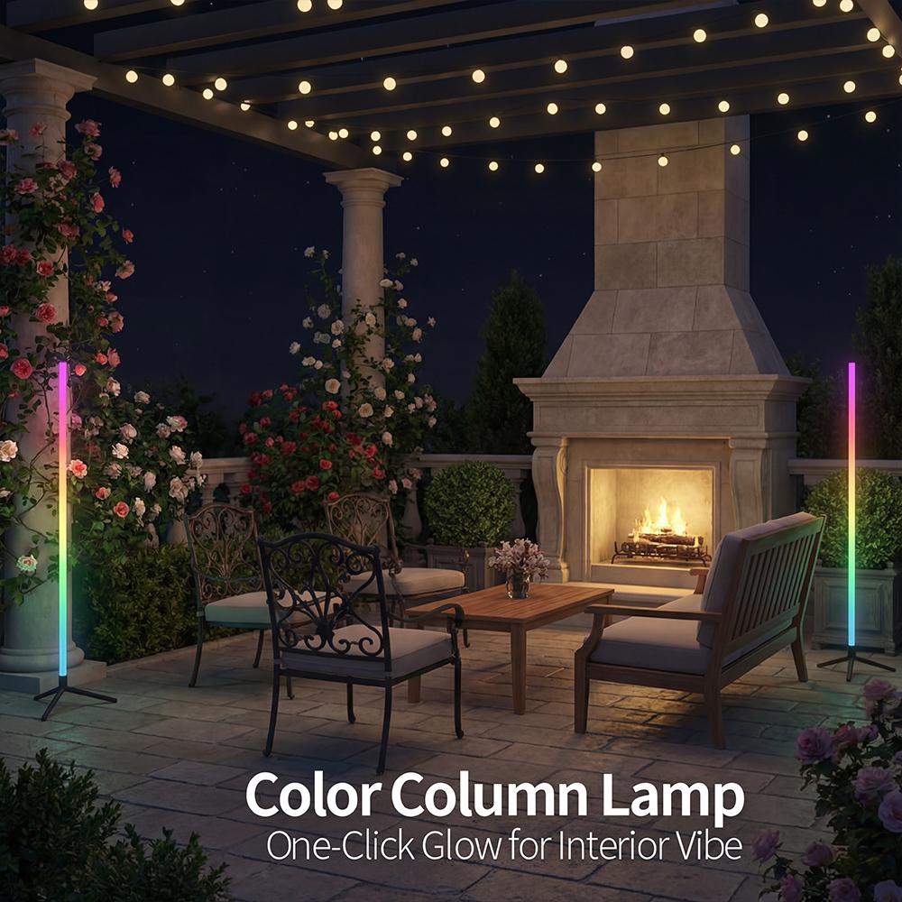 DAYBETTER 360° Standing LED Corner Lamp with Music Sync, Color Shift, Dual Control & Timer, 16M DIY Colors, Perfect for Living Room/Gaming Room, Smart RGB Floor Lamp