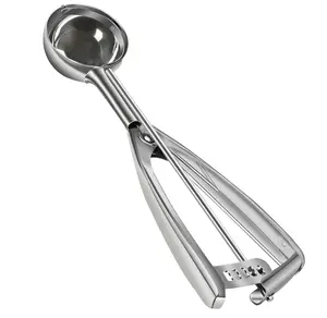 Cookie Scoop Ice Cream Scoop Melon Scoop 18/8 Stainless Steel with Trigger Cupcake Scoops (1.7Oz)