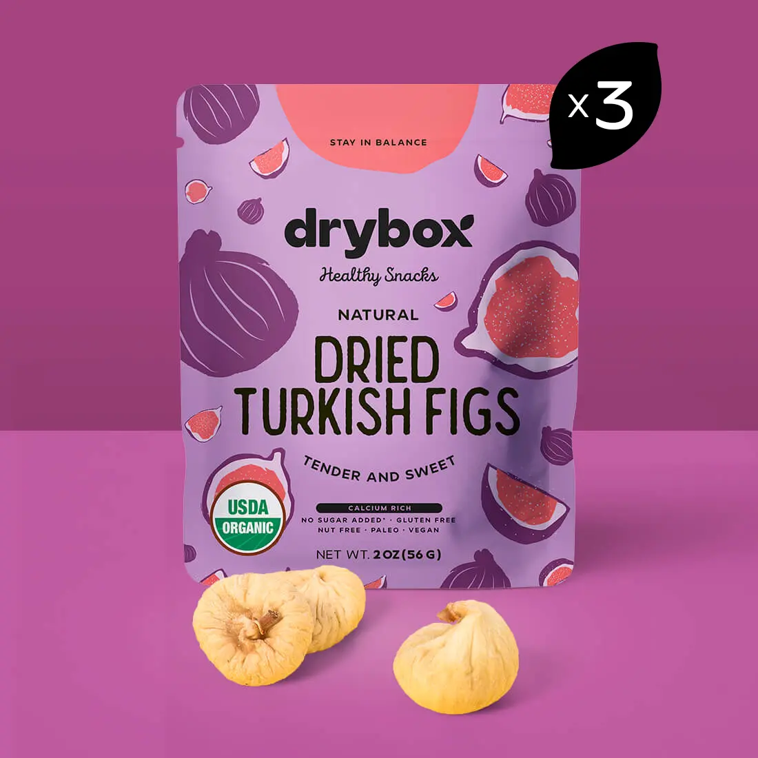 DRIED TURKISH FIGS - 2 OZ - 3 PACKS