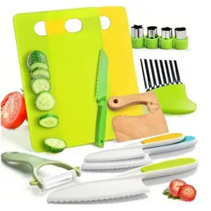 Children's Kitchen Tool Set, 13pcs/set Including Knife, Peeler, Cutter, Cutting Board and Baking Embossing Tools, Kitchen Utensils & Gadgets, Pretend Play Kitchen Accessories Miniature Cooking Set