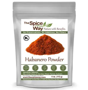 The Spice Way Premium Habanero Ground Pepper - 100% Pure Habanero Flakes - Delightfully Spicy Flavor for Sauces, Dips, and More