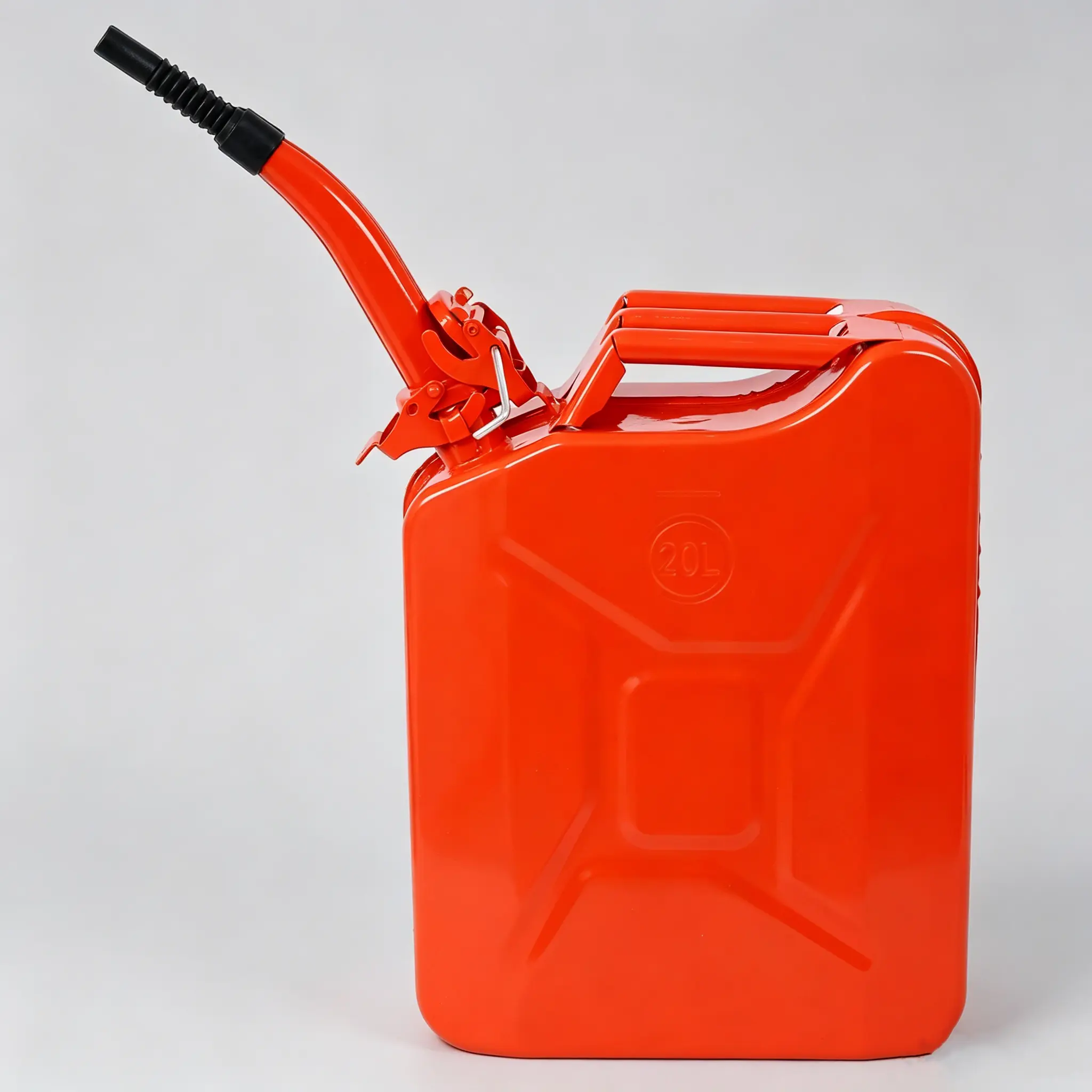 20L (5 Gal) Steel Jerry Fuel Can with Flexible Spout & Secure Bayonet, Portable Tank Auto Repair Tools for Car Users, Reliable Can for Peace of Mind Trips & Fuel Backup
