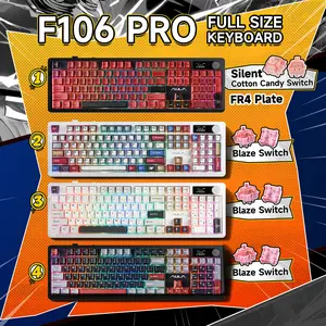 AULA F106 PRO Wireless Mechanical Keyboard,Full Size Gaming Keyboard with Hot Swappable Knob & Screen,Tri-Mode RGB Backlit with 8000mAh for PC/Laptop/Windows