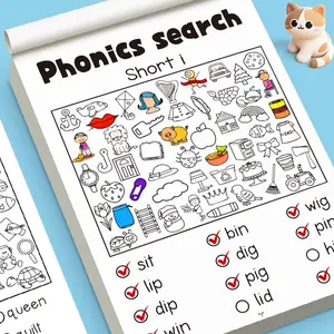 Phonics I Spy Search, Find and Color Workbook: Learning Materials, Learning Tool, Fun Word Recognition & Coloring Activities, Early Reading Literacy, Engagement, Cognitive Skills & Focus Training Games for Kids, Ages 4-8