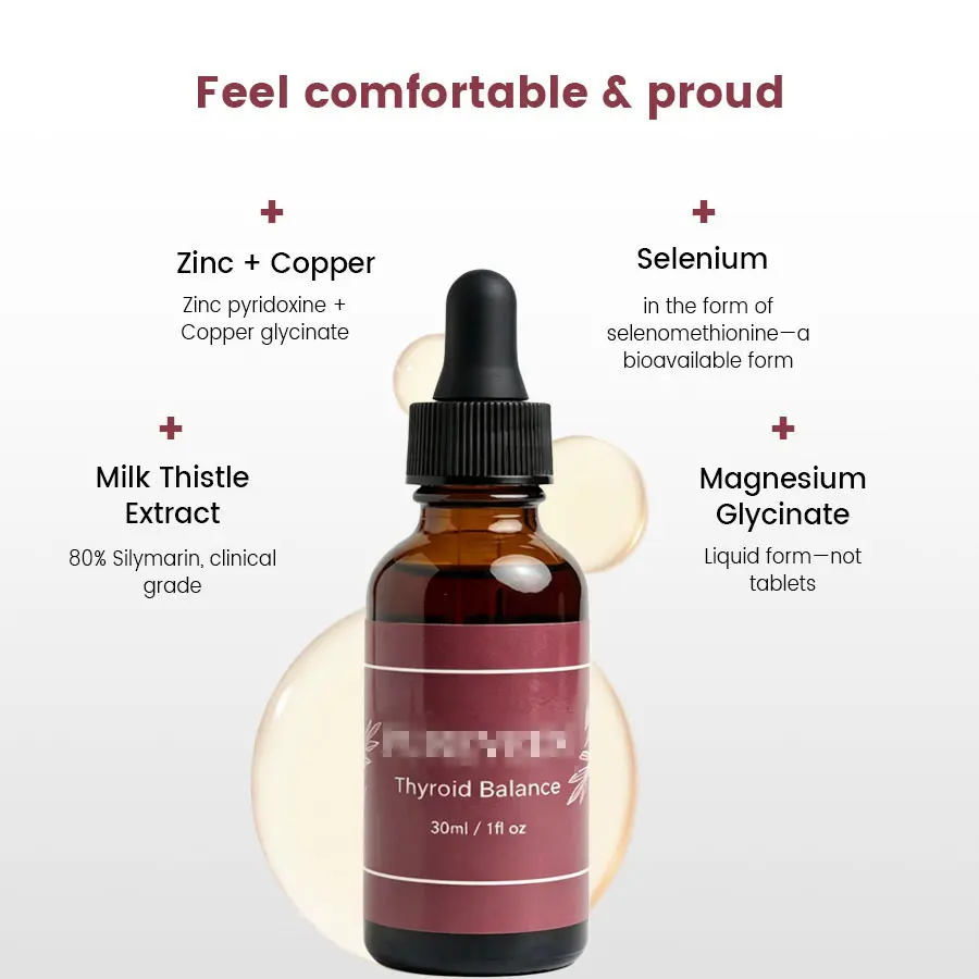 Compound Trace Element Thyroid Support Drops: High-absorption formula featuring clinical-grade ingredients for daily endocrine maintenance; supports liver health and alleviates metabolic burden.