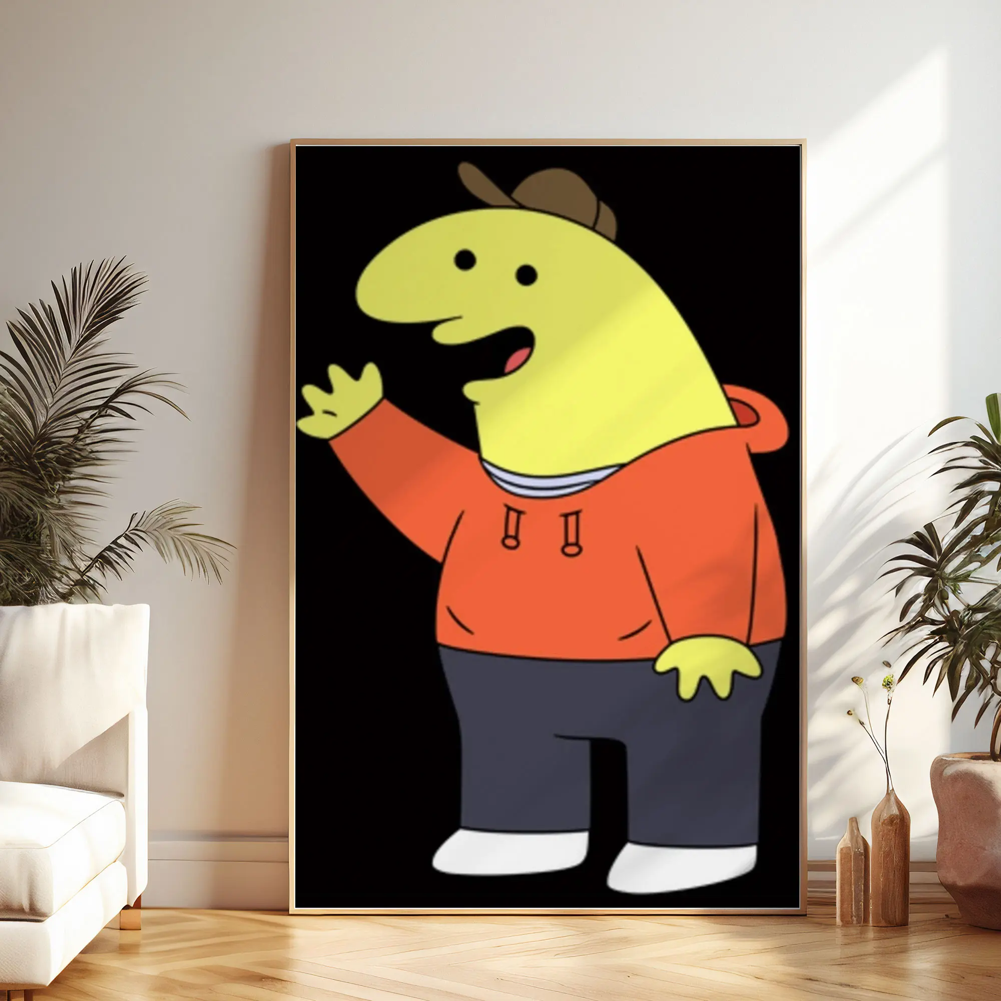 Smiling Friends Charlie Poster – Funny Cartoon Wall Art Print, Retro Aesthetic Home Decor for Bedroom, Living Room or Office, Unframed