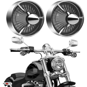 Motorcycle Turn Signal 2" Turbo Red Lenses Clip-On 2 pack Rear Tail Light Lens Covers for Harley Softail Street Road Glide Fat boy Sportster Dyna Deluxe(Smoke)