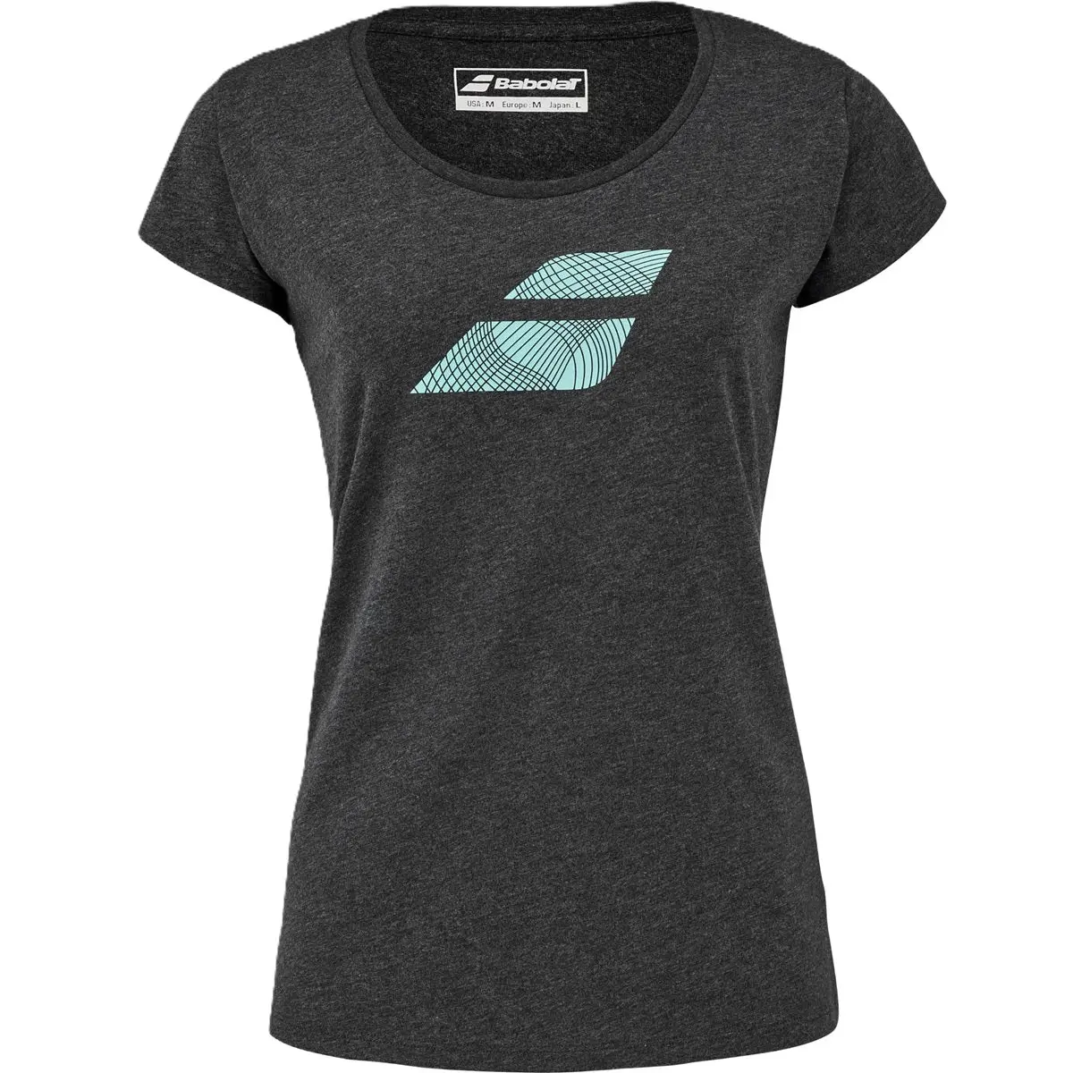 Babolat Women's Exercise Flag Tennis Training Tee (Black Heather)