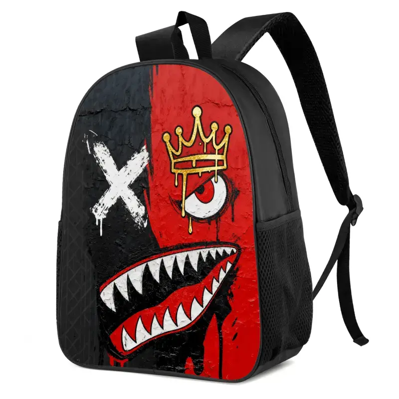 2D-Printed Teenager School Backpack, Spacious Multi-Compartment Stylish Functional Bag with Adjustable Shoulder Straps, Zipper Closure, Essential Back-to-School Item, Backpacks For School