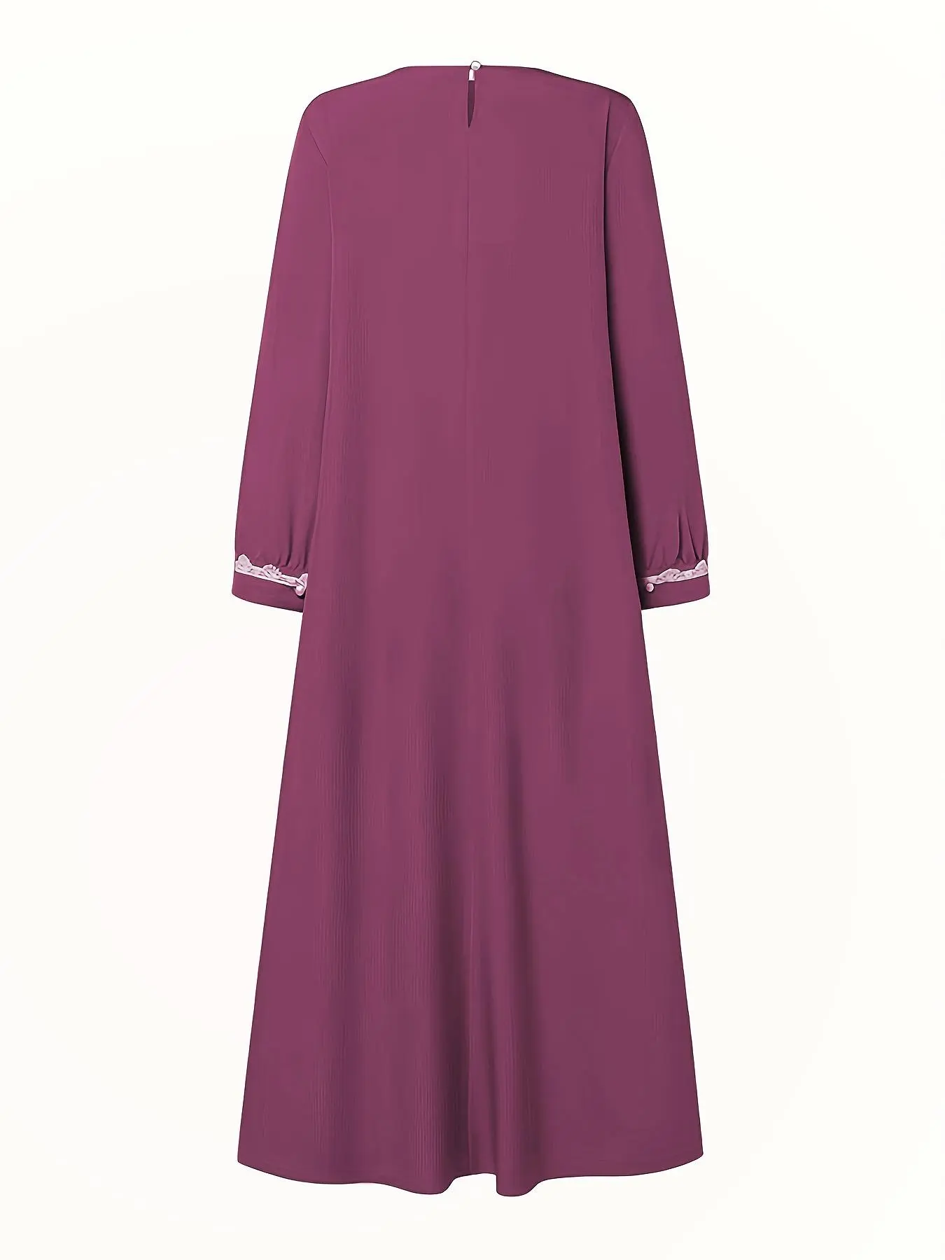 cute islamic dresses Women's Muslim Modest Dress Dots Print Full Sleeve Belted Long Dress Ruffle Tiered Ankle Length Islamic Dress