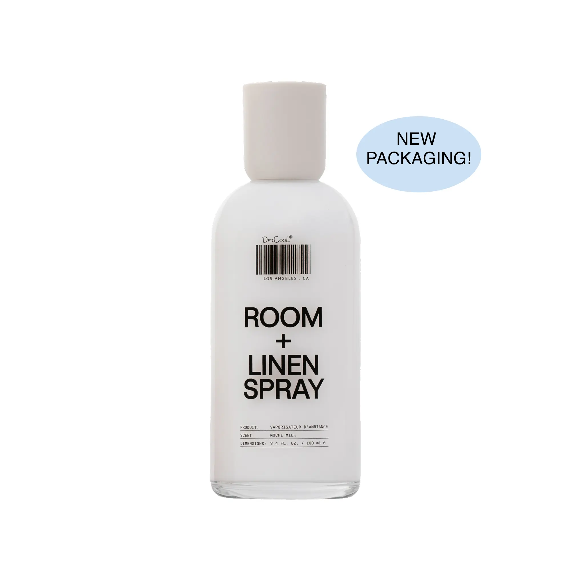 DedCool Room & Linen Spray in Mochi Milk | Soft, Airy Gourmand Marshmallow & Peach Nectar Scent for Bedroom, Bathroom & Linens