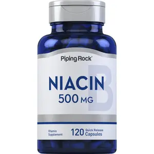 Piping Rock Niacin 500mg Flush | 120 Capsules | Non-GMO and Gluten Free Supplement