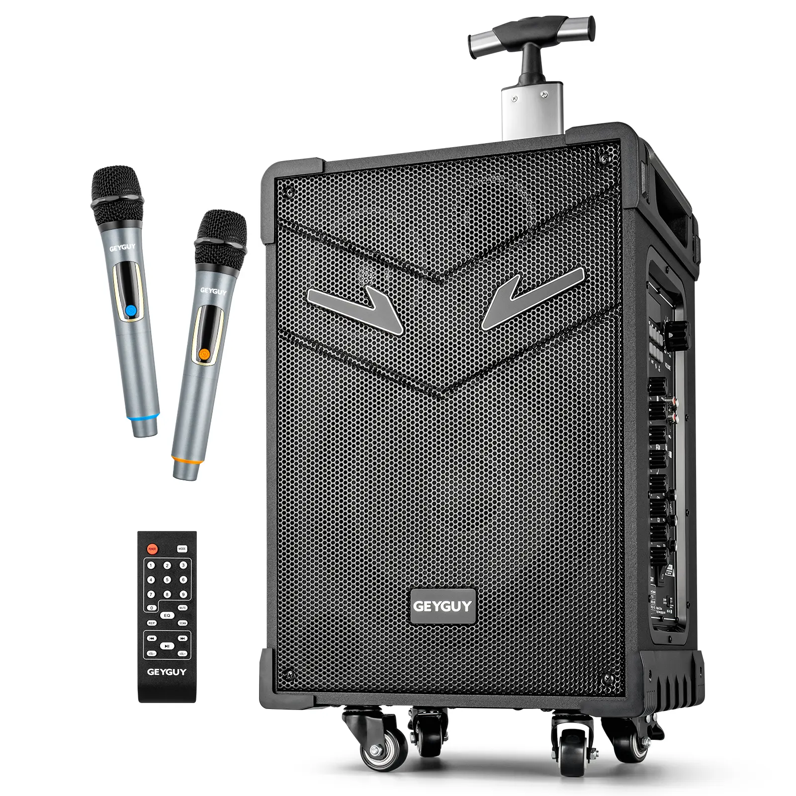 10'' Bluetooth Speaker PA System – Portable Karaoke Machine with Rechargeable Speaker, Wireless Crystal Microphone, Guitar Input, USB/FM/AUX/TWS, Remote Control, Stereo Sound for Smartphones & Events Device subwoofers