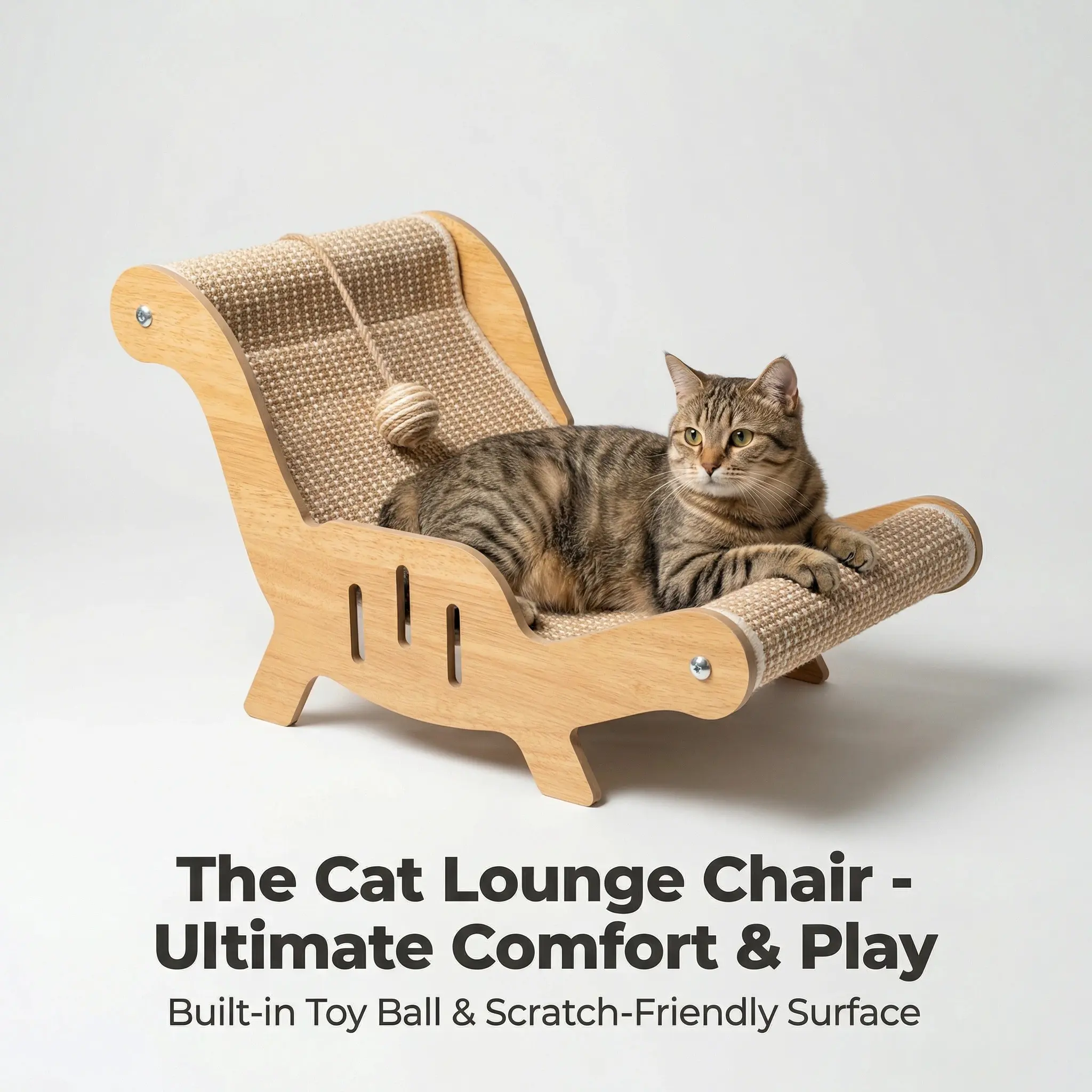 Hemp Rope Cat Scratching Chair - Sturdy and Durable, High-End Cat Scratching Sofa & Toy, Suitable for Large Cats, No Shedding Hair cat tree tower Natural