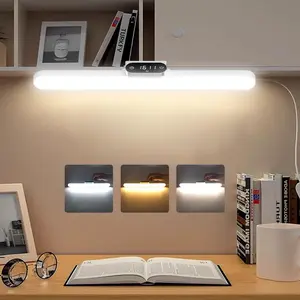 LED Desk Lamp, Magnetic Bookshelf Bedside Lamp, Dimmable Reading Light, Student Dormitory Study Lamp with Clock