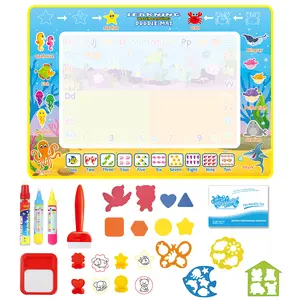 Water Doodle Mat - Kids Painting Writing Doodle Toy Board - Color Doodle Drawing Mat Bring Magic Pens Educational Toys for Age 3 4 5 6 7 8 9 10 11 12 Year Old Girls Boys Age Toddler Gift