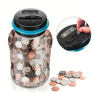 High Quality 800+ Coin Capacity Digital Counting Money Jar - Powered by 2AAA Batteries (Not Included) - Suitable for All US Coins