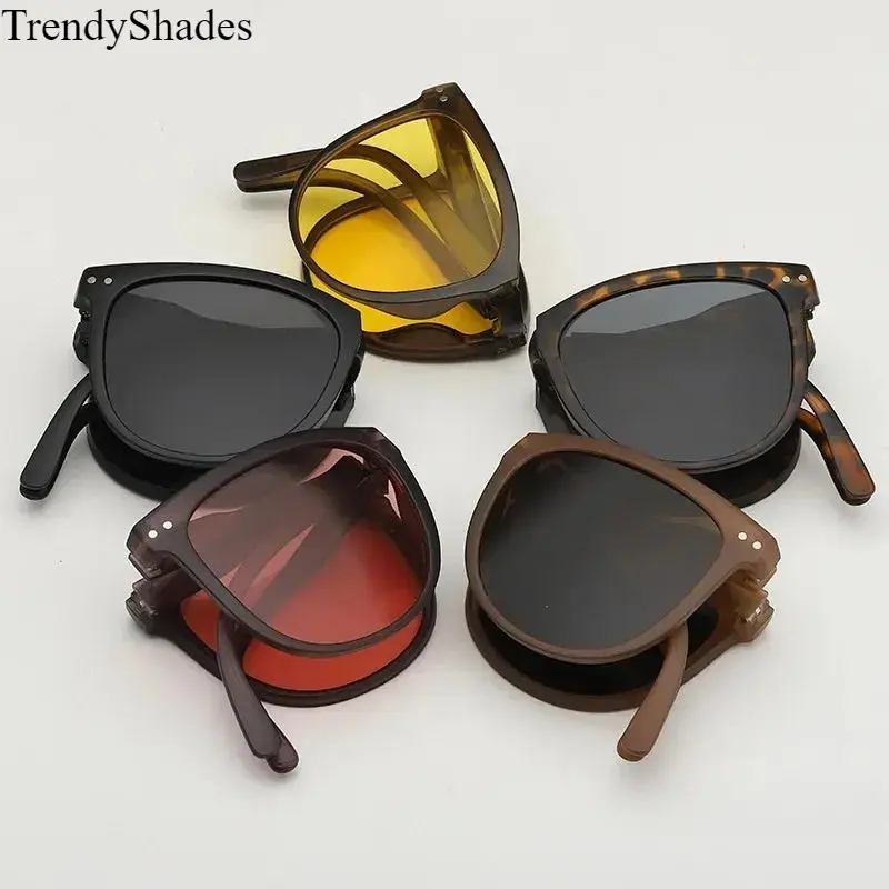 Women's Trendy Sporty Summer Foldable Sunglasses - Classic Portable Square Frame, Vintage Retro UV400 Protection Eyewear for Ladies, Ideal for Cycling, Trendy Sporty Sunglasses
