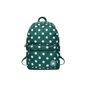 Converse Polyester Backpack with Zipper Closure, Large Capacity and Print Design, Unisex and Couple Style in Green