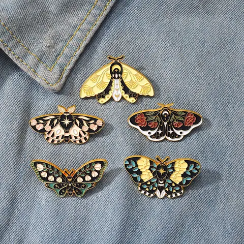 Creative Butterfly Design Brooch, Creative Insect Metal Badge, Lapel Pin for Women & Men, Enamel Pin Suitable for Backpacks, Jeans, Scarves, Hats Decoration for Birthday Gift, Cute Gift for Boyfriend Basket, Flower Brooch, Alloy Brooch Pin, Metal Pins