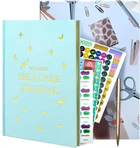 Gratitude Journal, Daily Reflection Journal for More Happiness, Mindfulness & Affirmation, Self Care Journals for Women & Men, 6 Inspirational Stickers and Ballpoint Pen