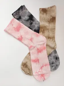 Women's Tie Dye Crew Socks, 3pk, Cute, Everyday, Soft Girl Colors
