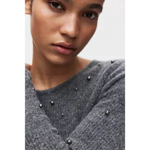 H&M Bead-embellished peplum top